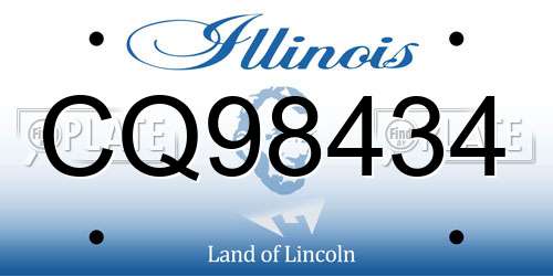 CQ98434 Illinois License Plate