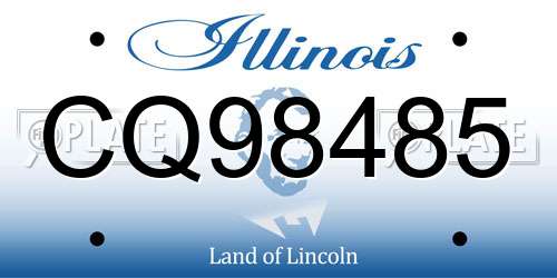 CQ98485 Illinois License Plate