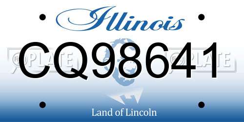 CQ98641 Illinois License Plate