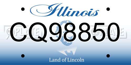 CQ98850 Illinois License Plate