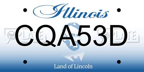 CQA53D Illinois License Plate