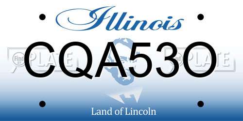 CQA53O Illinois License Plate