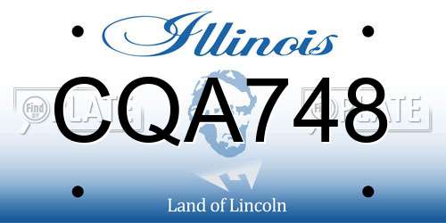 CQA748 Illinois License Plate
