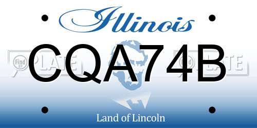 CQA74B Illinois License Plate