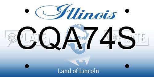 CQA74S Illinois License Plate