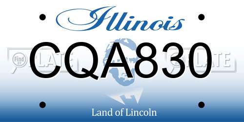 CQA830 Illinois License Plate