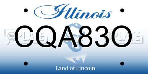 CQA83O Illinois License Plate