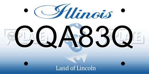 CQA83Q Illinois License Plate
