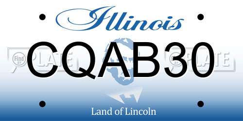 CQAB30 Illinois License Plate