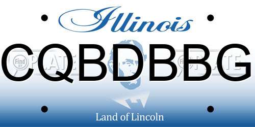 CQBDBBG Illinois License Plate