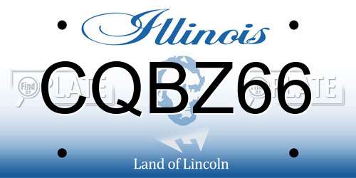 CQBZ66 Illinois License Plate