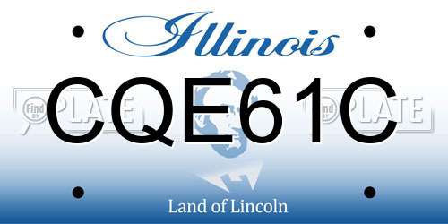 CQE61C Illinois License Plate