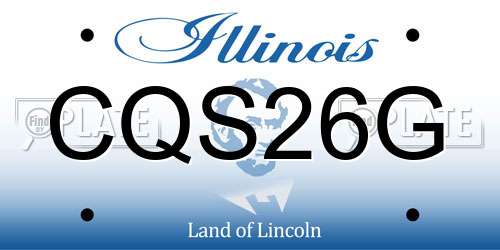 CQS26G Illinois License Plate