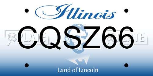 CQSZ66 Illinois License Plate