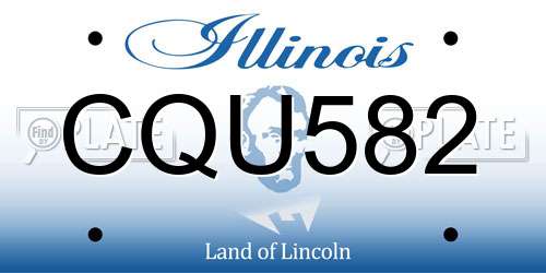 CQU582 Illinois License Plate