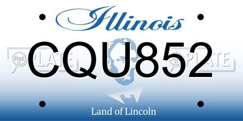 CQU852 Illinois License Plate