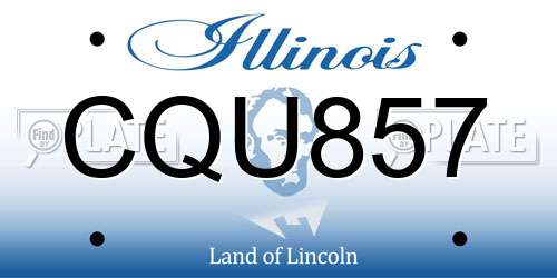 CQU857 Illinois License Plate