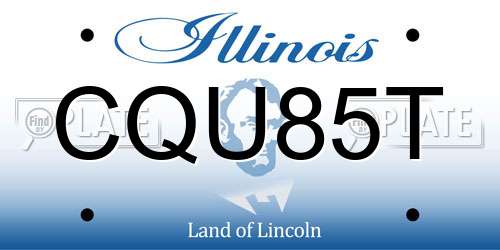 CQU85T Illinois License Plate