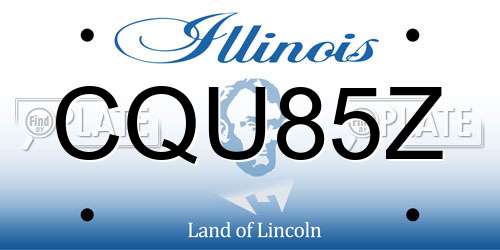 CQU85Z Illinois License Plate
