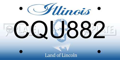 CQU882 Illinois License Plate