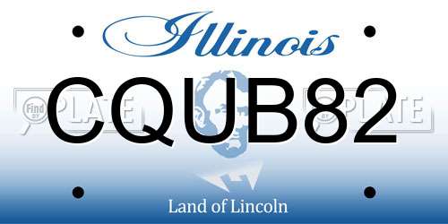 CQUB82 Illinois License Plate