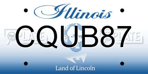 CQUB87 Illinois License Plate
