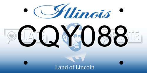 CQY088 Illinois License Plate
