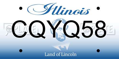 CQYQ58 Illinois License Plate
