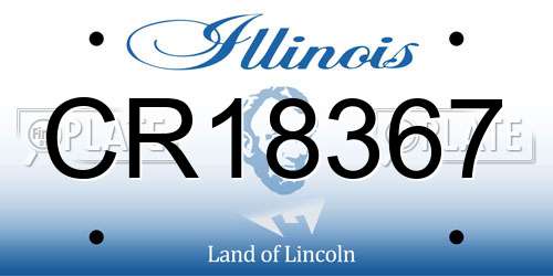 CR18367 Illinois License Plate