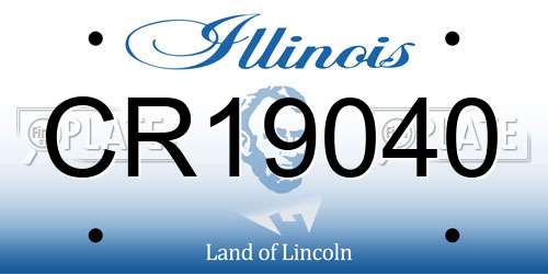 CR19040 Illinois License Plate