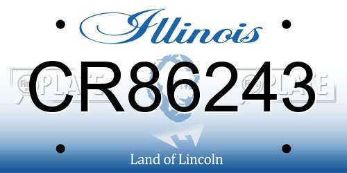 CR86243 Illinois License Plate