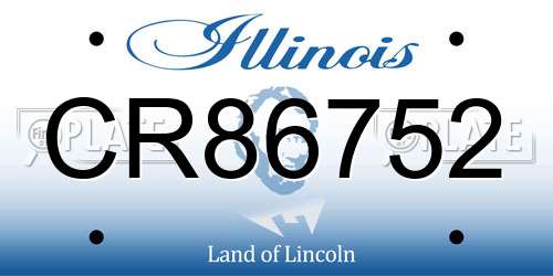 CR86752 Illinois License Plate
