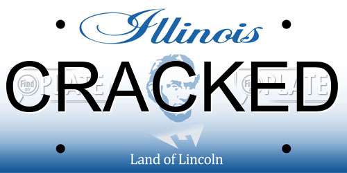 CRACKED Illinois License Plate