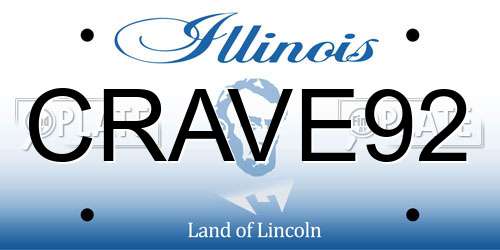 CRAVE92 Illinois License Plate