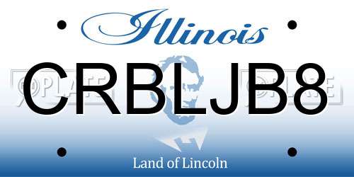 CRBLJB8 Illinois License Plate