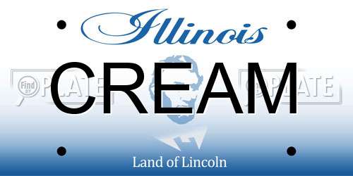 CREAM Illinois License Plate