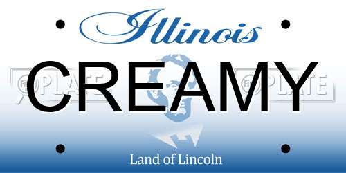 CREAMY Illinois License Plate