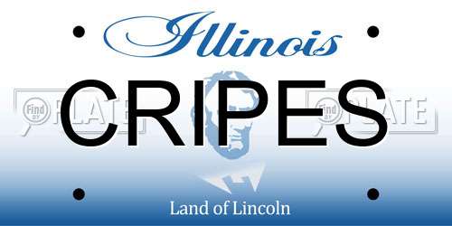 CRIPES Illinois License Plate