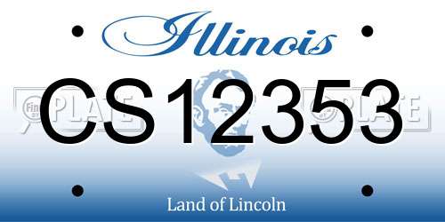 CS12353 Illinois License Plate