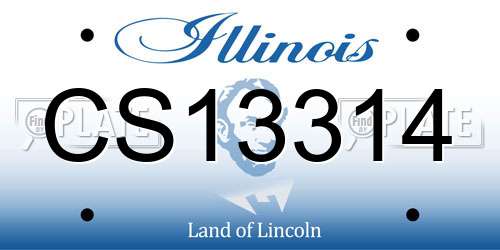 CS13314 Illinois License Plate