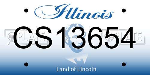 CS13654 Illinois License Plate