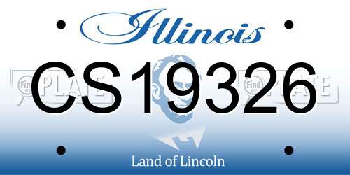 CS19326 Illinois License Plate