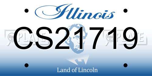 CS21719 Illinois License Plate