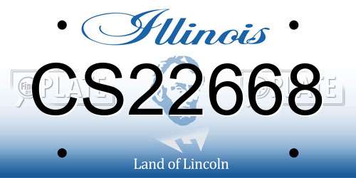 CS22668 Illinois License Plate