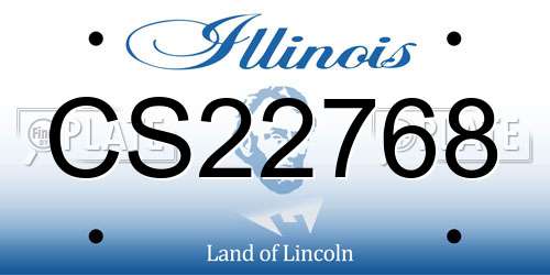 CS22768 Illinois License Plate