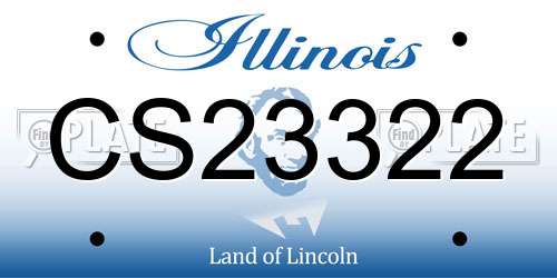 CS23322 Illinois License Plate