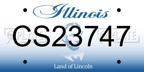 CS23747 Illinois License Plate