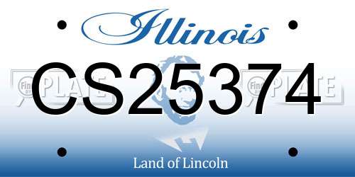 CS25374 Illinois License Plate