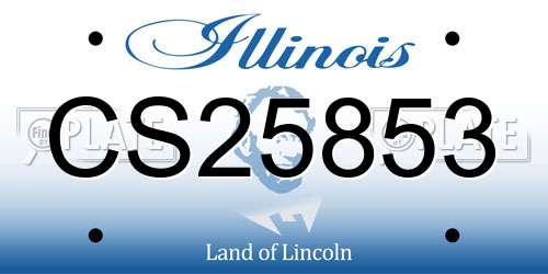 CS25853 Illinois License Plate