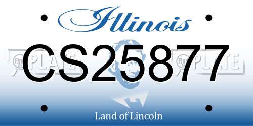 CS25877 Illinois License Plate